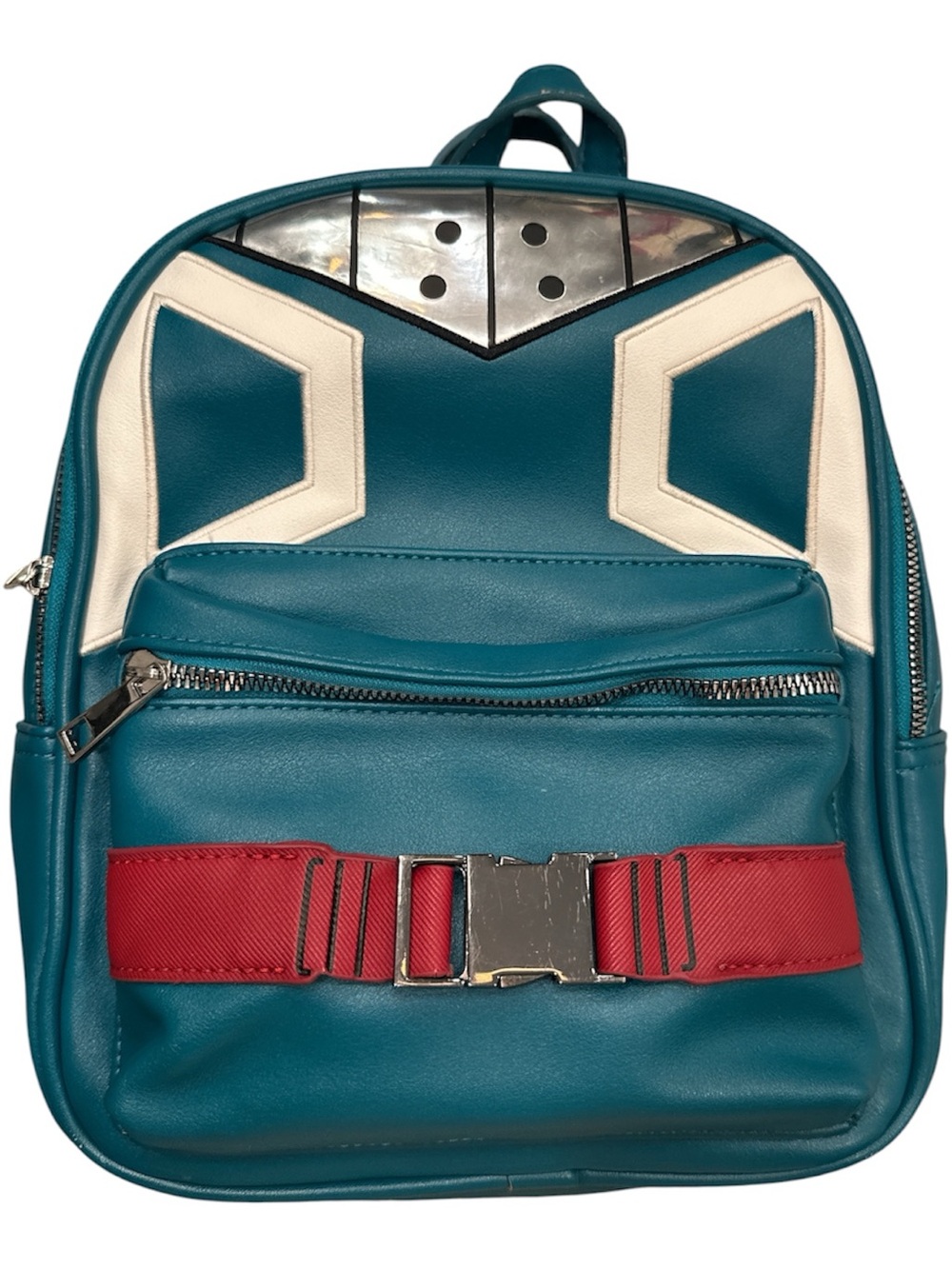 ⁠BIOWORLD My Hero Academia Deku Hero Suit Mini Backpack - Teal / Red⁠